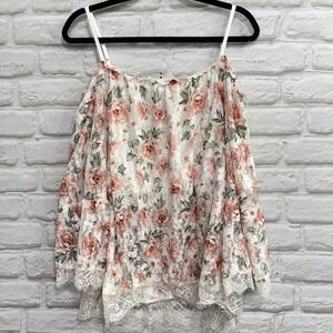 Floral Peasant Blouse 3XL Cottagecore Fairy Prairie Lace Boho Feminine Romantic